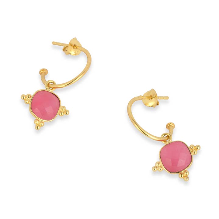 Asien Øreringe Pink Jade for engroshandel hos Ashiana London