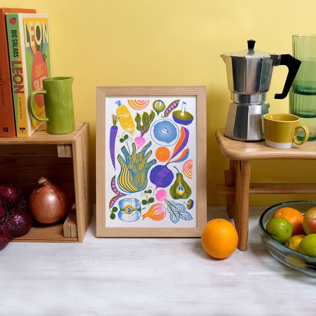 Printer Johnson Ltd – wholesale Art print – Roots, Fruits & Shoots | A4 Risograph Print, wall art2