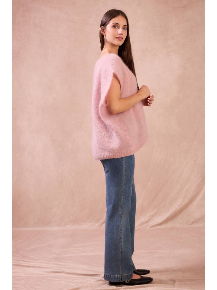 Calie Paris - Wholesale Cardigan - Women's - Sleeveless Mohair Cardigan with Buttons10