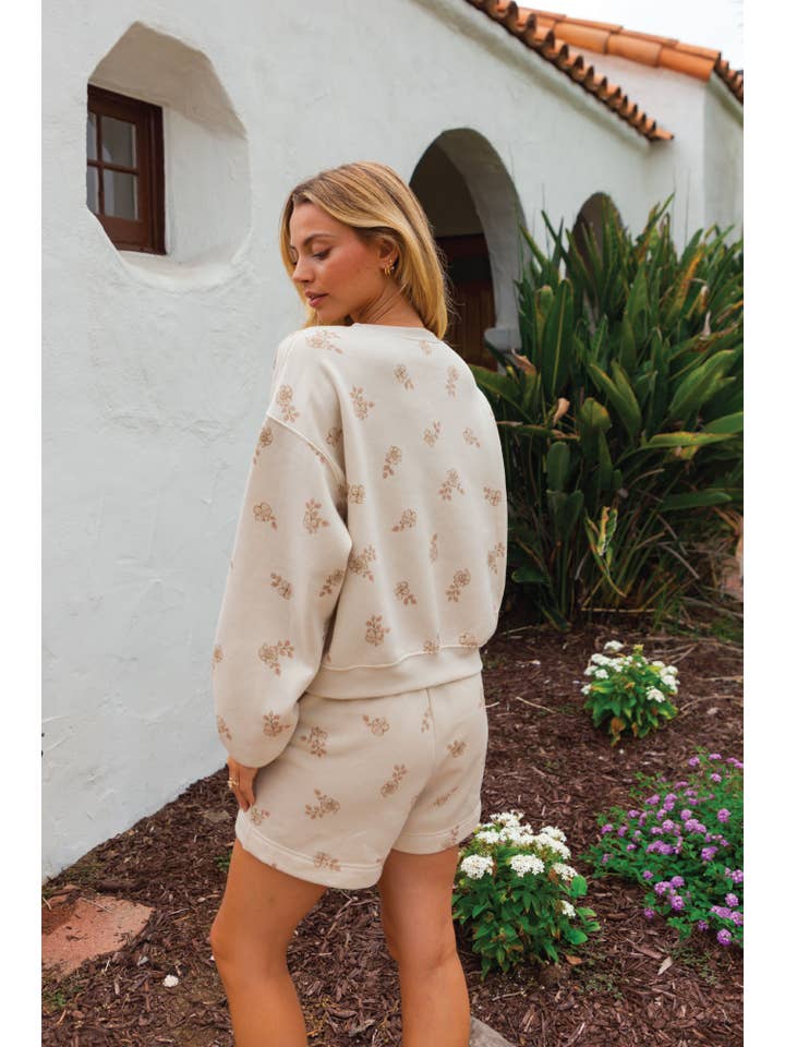 LOVE FLORAL Sweat short/Sweatshirt Matching Set for wholesale on Faire4