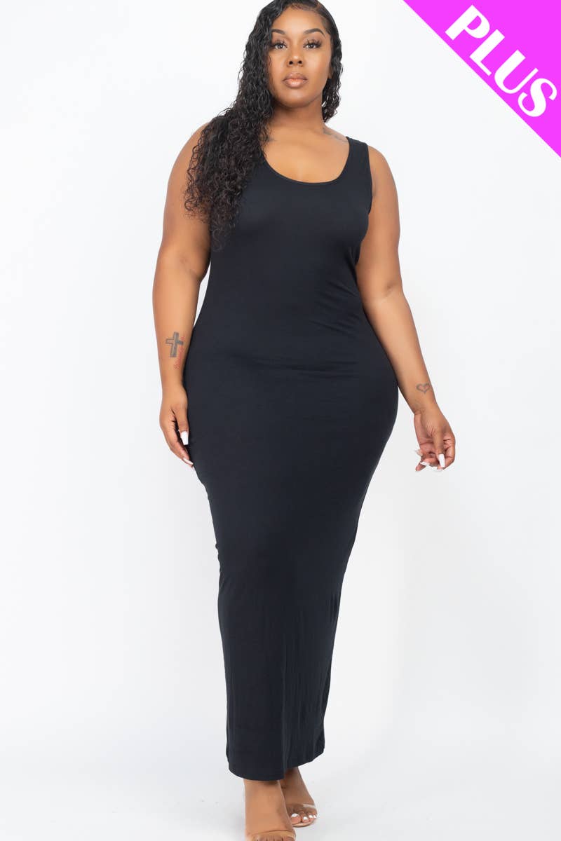 CAPELLA APPAREL - Vente Robe – femme - Robe maxi basique sans manches grande taille0