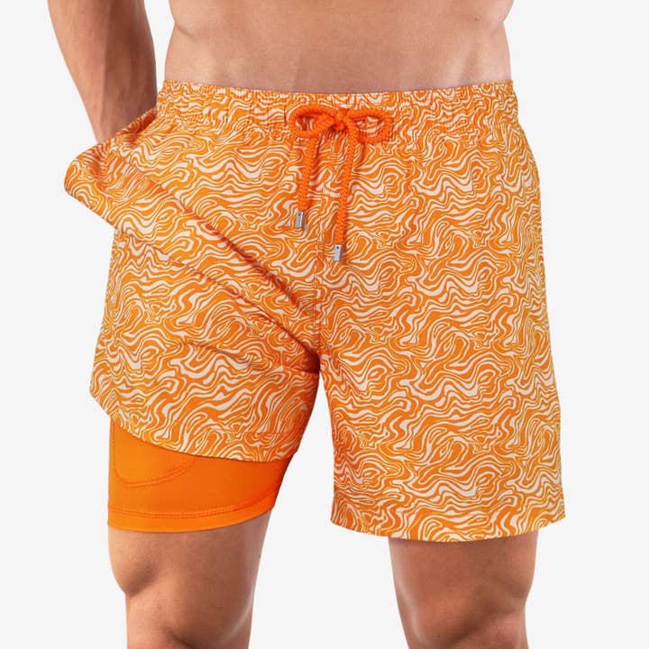 Men’s Premium Compression-Lined Hybrid Shorts – Golden Teacher for wholesale by CAPELLE MIAMI