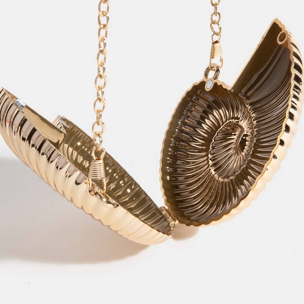 Collections by Fame Accessories - Wholesale Clutch Bag - Women's - Metallic Sea Shell Clutch Coin Purse1