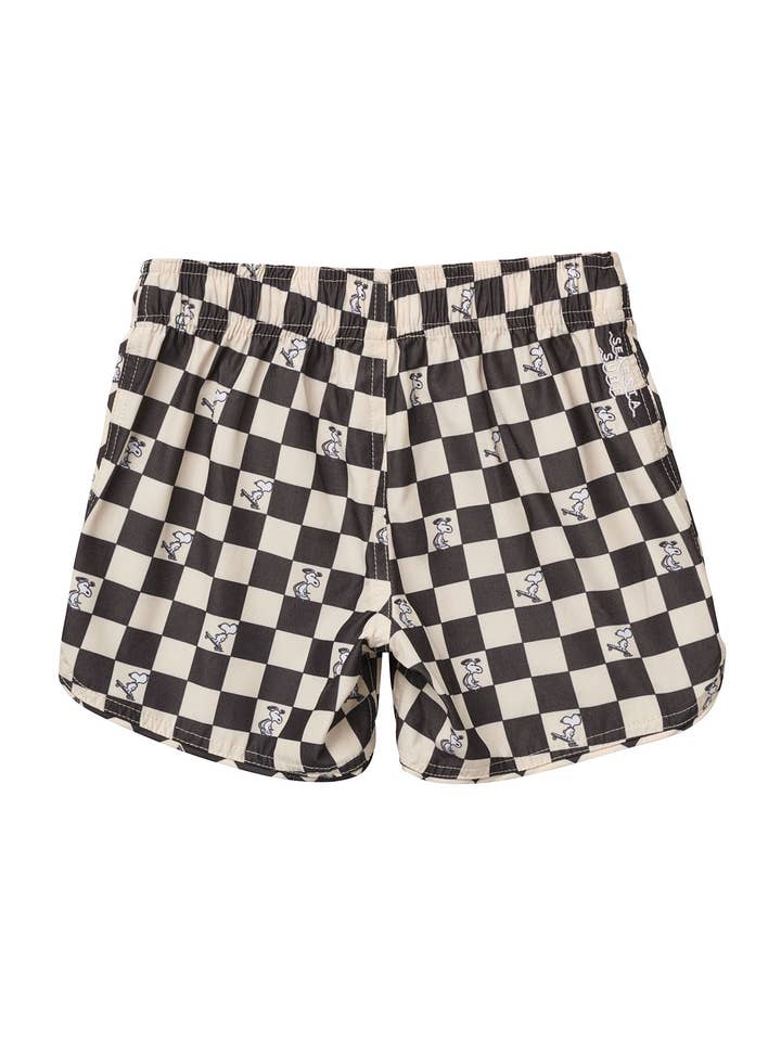 Seaesta Surf – wholesale Shorts – Kids – Seaesta Surf x Peanuts® Black & White Checkerboard Boardshorts / Strand4