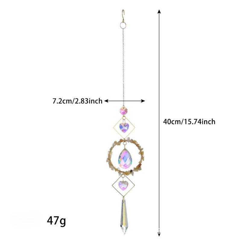 Dipped Shop - Wholesale Suncatcher - Colorful Stone Cross Crystal Home Hangings DP25A9274