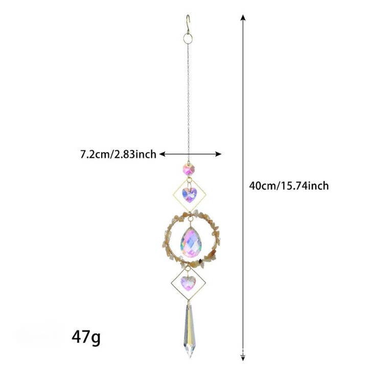 Dipped Shop - Wholesale Suncatcher - Colorful Stone Cross Crystal Home Hangings DP25A9274