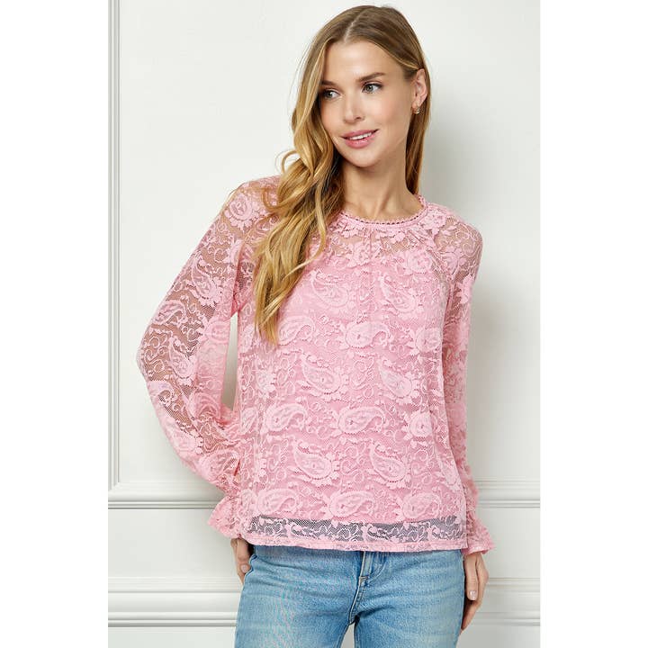 TOP EN DENTELLE VINTAGE GRACE AVEC DOUBLURE CAMISOLE pour la vente par Winslow Collection