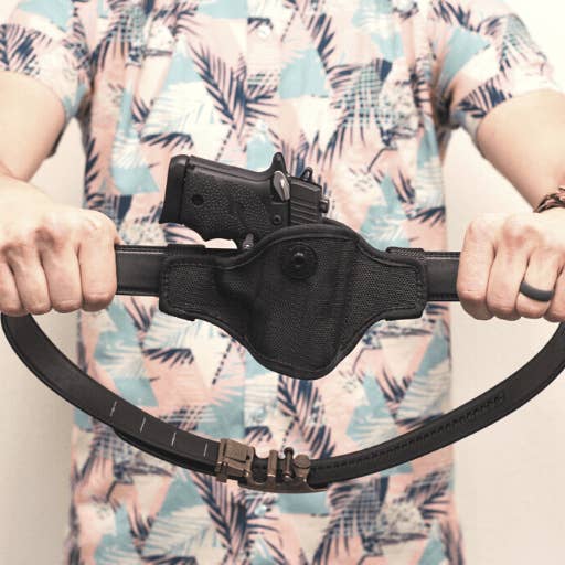 Tough Apparel - Wholesale Belt - Men's - EDC Black Leather Gun Belt Strap