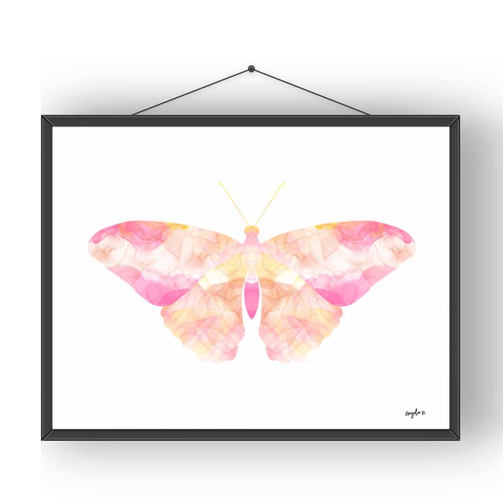 Stampa artistica della serie di farfalle astratte ad acquerello 04 per la vendita all'ingrosso da parte di Modera Studio