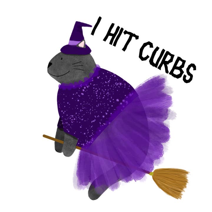 I Hit Curbs Witch klistermærke for engroshandel hos Art By Kay Rae