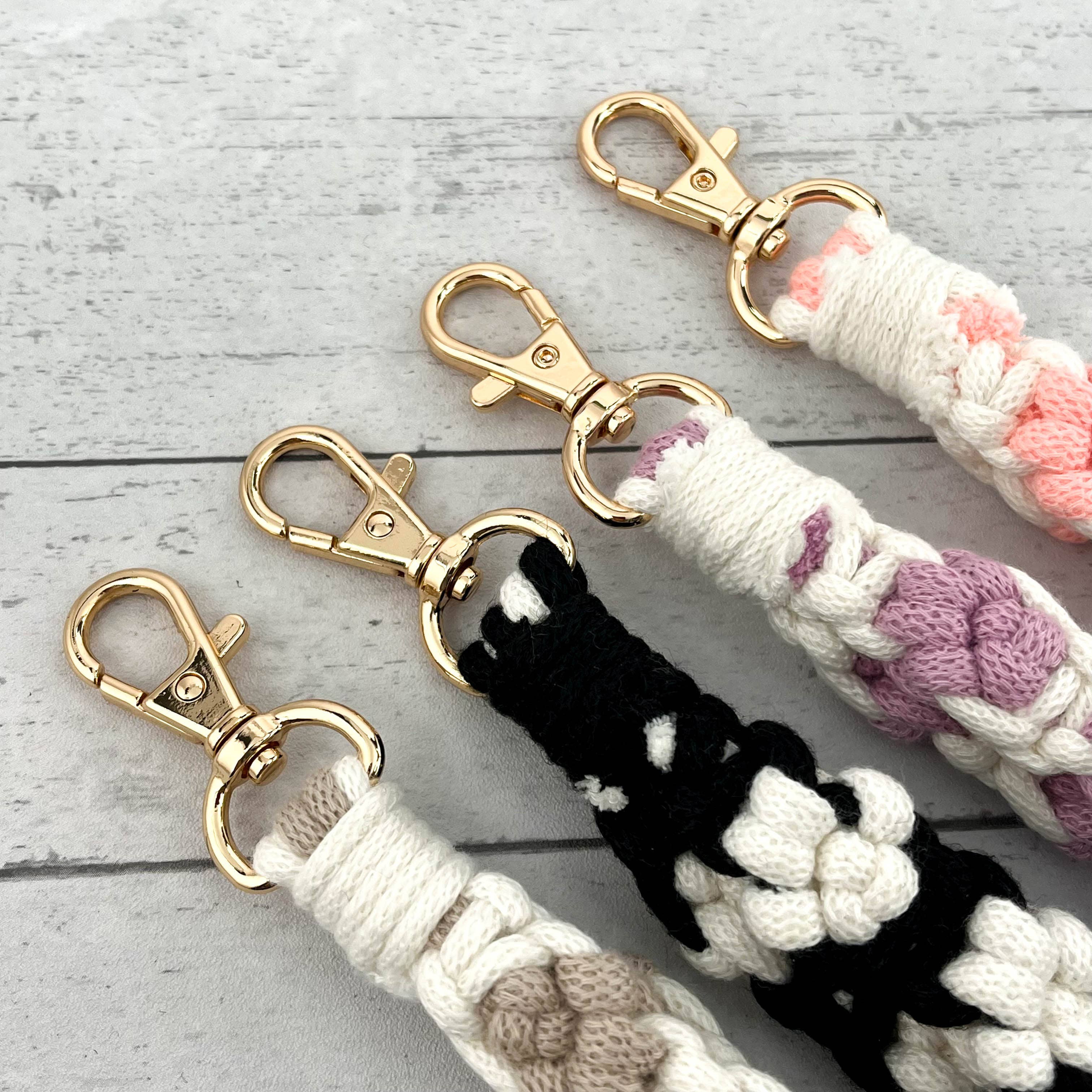 SoapElenGlen - Vente Porte-clés – femme - Bracelet de poignet patte de chat fait main, porte-clés et sangle de téléphone mignons7