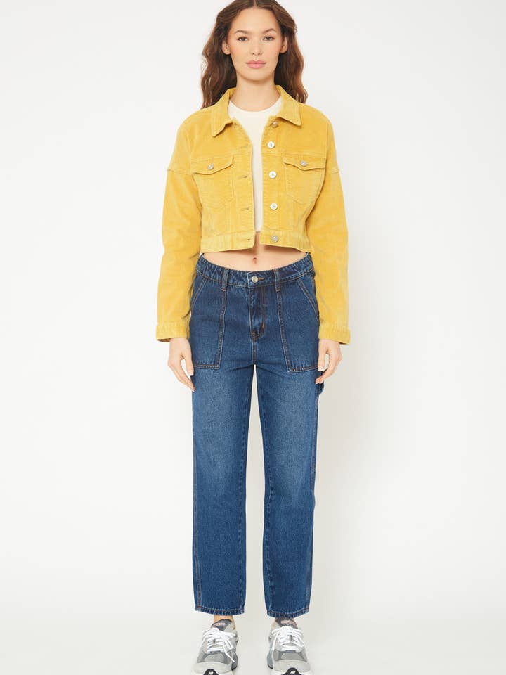 Veste courte en velours côtelé pour la vente par MONKEY RIDE JEANS