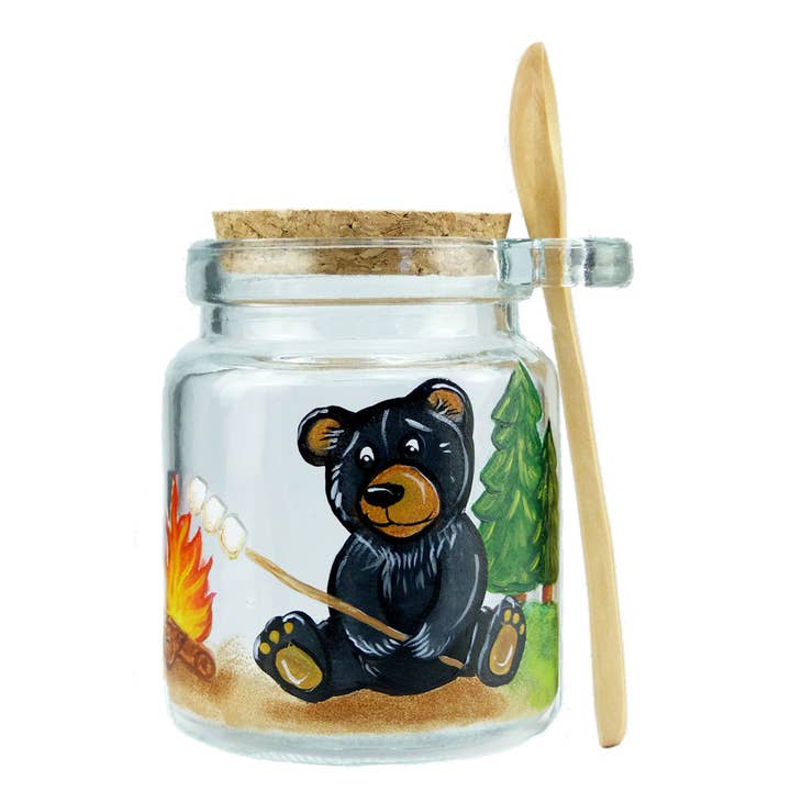 Classy Art Designs, LLC - Vente Pots de miel - Pot à miel Smores Bear