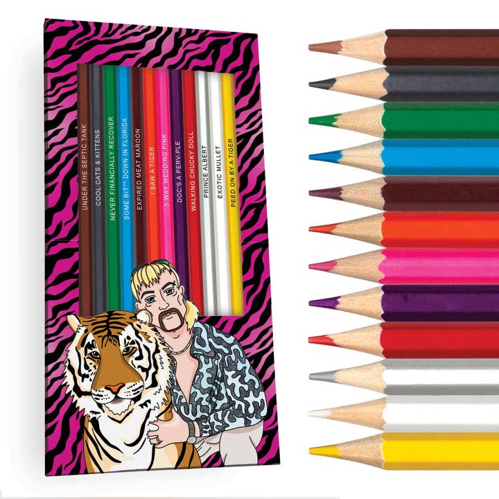 Pop Colors - Wholesale Gag Gift/Novelty Gift - Exotic Colors Colored Pencils & Coloring Pages Bundle