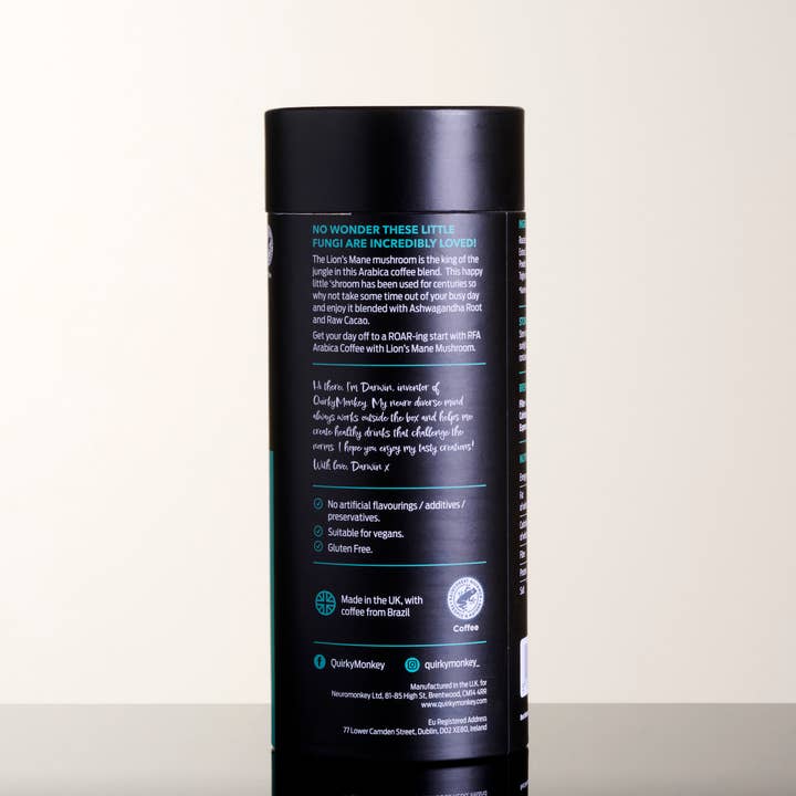 QuirkyMonkey - Wholesale Ground Coffee - QuirkyMonkey Lion’s Mane Mushroom Coffee Fusion 150g (Switc2