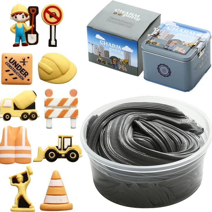 Special Supplies - Wholesale Putty/Slime - Kids - Sensory Therapy Putty for Kids and Adults with 10 Cute Charms - Resistive Hand Exercise Stress Relief Therapy Putty, Five Ounces of Each Putty (Construction Set - Strength: Medium)6