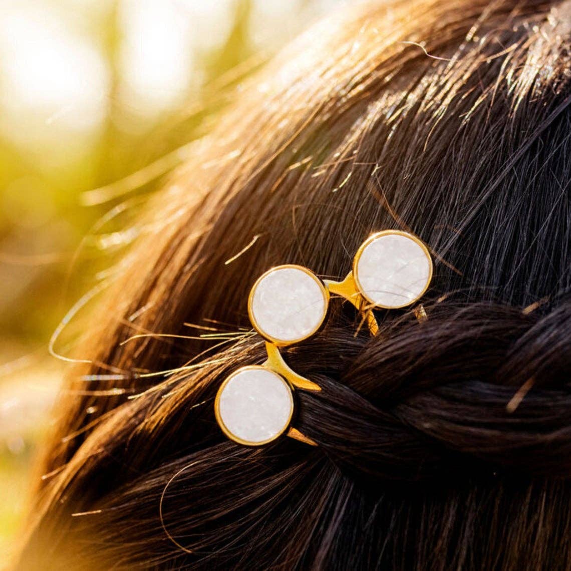 A Worthy Brand - Venta al por mayor Horquillas para el pelo - Peineta de pelo Opal Gold, accesorio decorativo para el cabello5