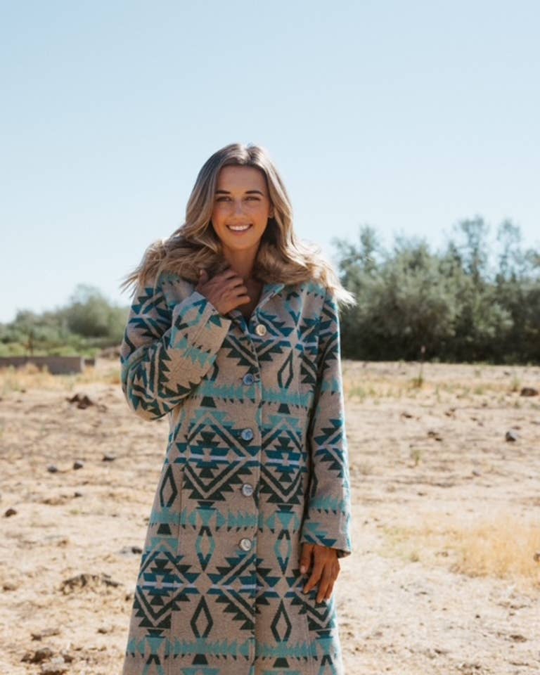 AZTEC Ladies Long Wool Blend Coat with Removable fur- L-24614 for wholesale on Faire