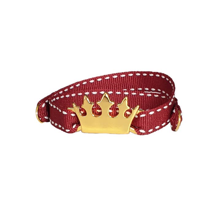 BRACELET COURONNE DORÉE BORDEAUX pour la vente par Smartever Srl
