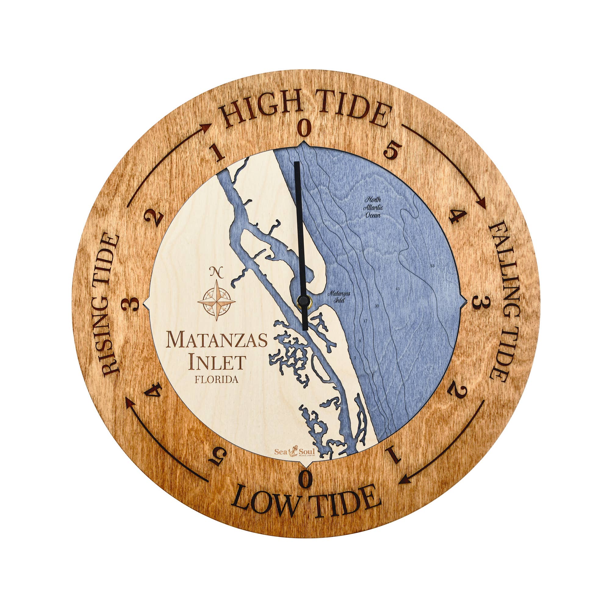 Sea & Soul Nautical Chart Art - Wholesale Wall Clock - Florida East Coast Nautical Chart Tide Clock-Many Locations110