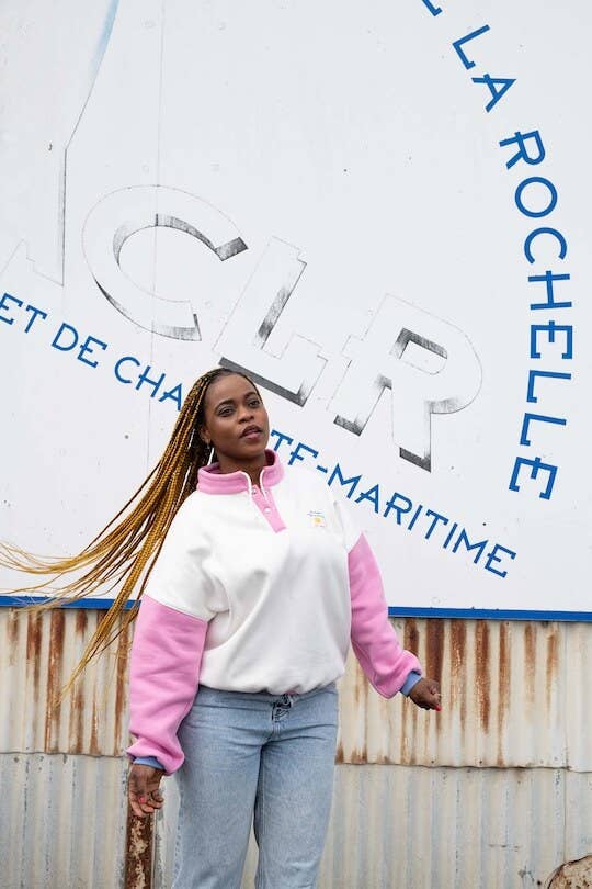 Ayuna - Wholesale Sweatshirt - Women's - Women's Retro Cotton Sweatshirt Pink and White - 90's1