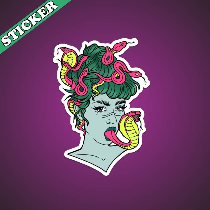 Pretty Toxic Stickers - Wholesale Sticker - Medusa Sticker, The Female Gaze, Feminist Stickers