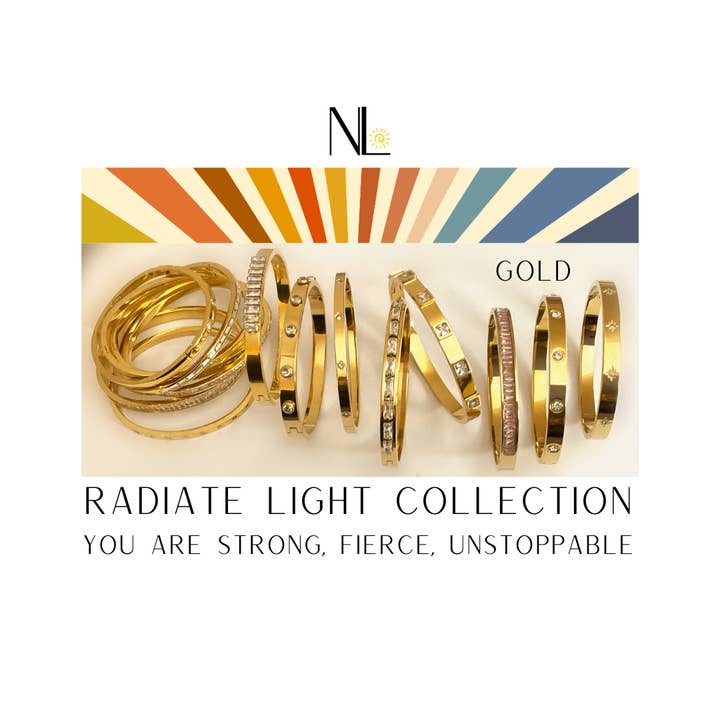 18K Gold Plated Stainless Steel Tarnish Free Waterproof Boho Bangles | Stacking Bangles for wholesale by Nevsher Lior