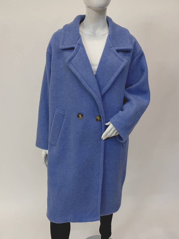 Long chic coat with button BLL-M9935 for wholesale by ORNELLA PARIS