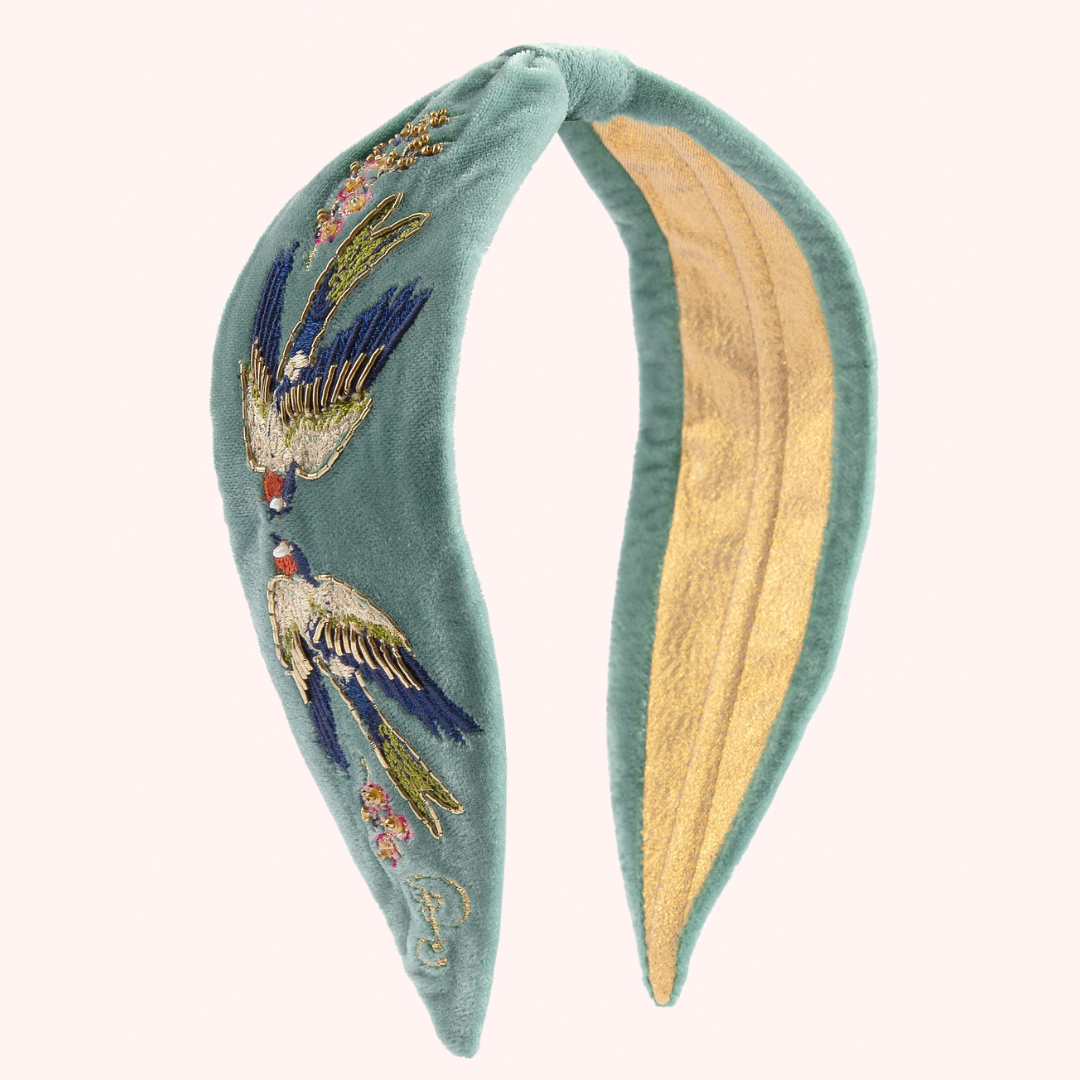 Powder Design - Europe - Wholesale Fashion Headband - Women's - Velvet Headband - Swooping Swallows0