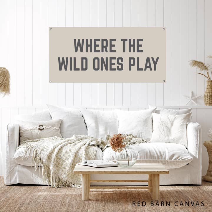 Red Barn Canvas - Wholesale Sign - Where The Wild Ones Play1
