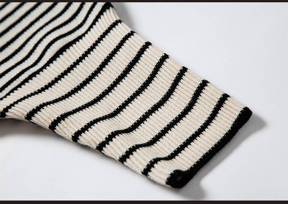 Fennco Styles – wholesale Poncho - Dam – Randig stickad pullover med fladdermusärm poncho-tröja1