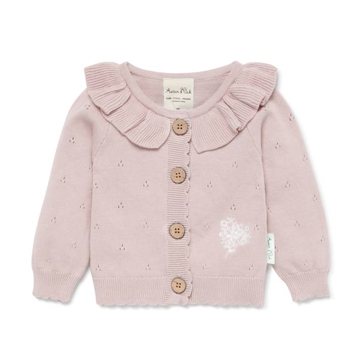 Cárdigan de Punto en Color Rosa Rubor para venta al por mayor de Aster & Oak