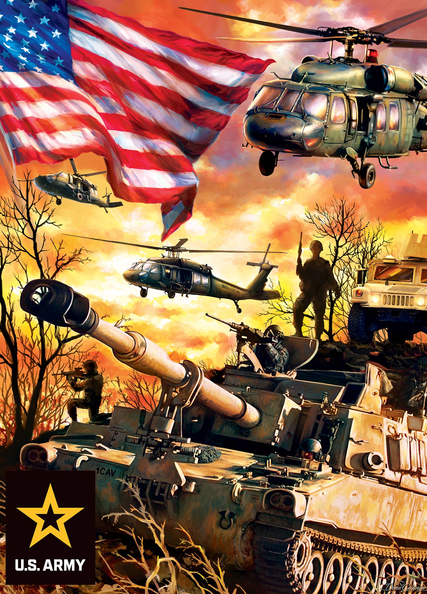 Masterpieces Puzzles - Vente Puzzle – adulte - Casse-tête de 1000 pièces de l'armée américaine - Army Firepower1