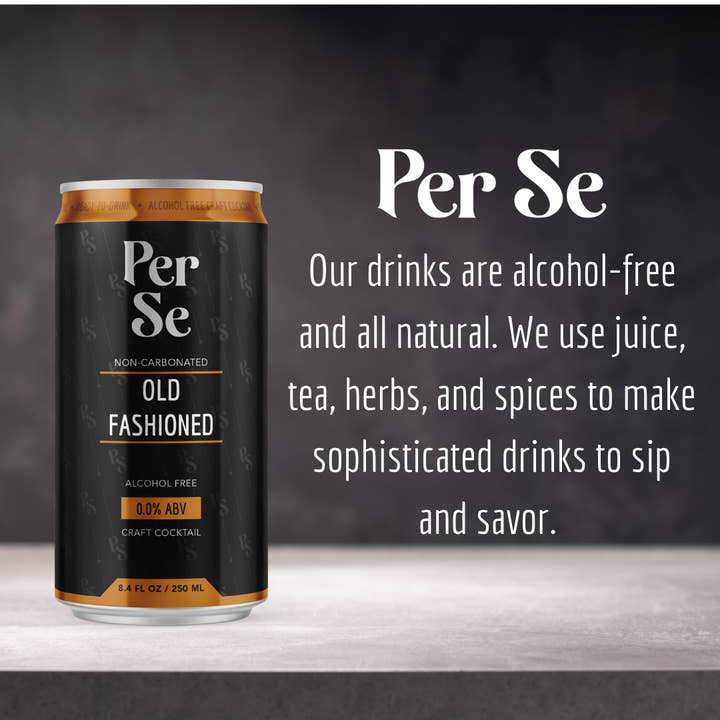 Per Se - Wholesale Non-Alcoholic Aperitif/Mocktail - Old Fashioned, Alcohol Free Craft Cocktail 4pk3