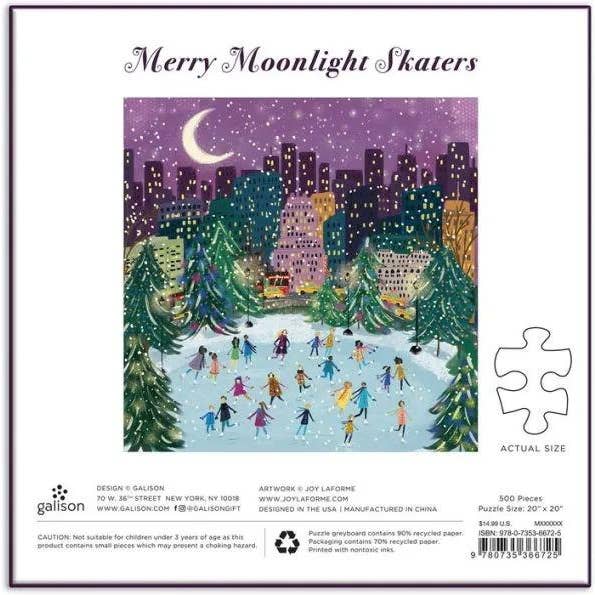Chronicle Books - Wholesale Puzzle - Adult - Merry Moonlight Skaters 500 Piece Foil Puzzle2