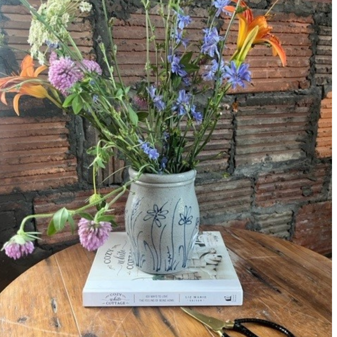 Rowe Pottery - Wholesale Utensil Holder - Utensil Jar- Wildflower1