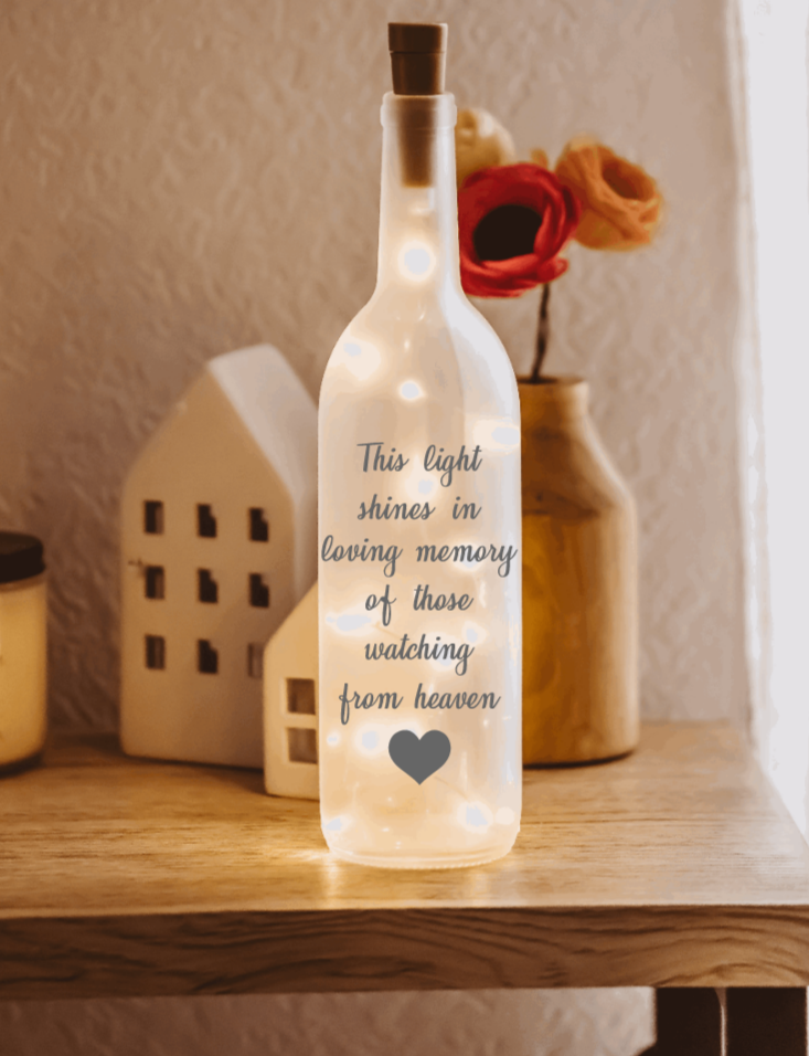 Firefly Home Designs - Wholesale Accent/Desk Lamp - Bottle Lamp, Memorial Light, Bereavement Gift, Memorial Lamp1