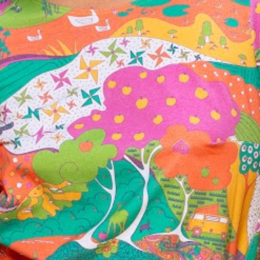 Blue Platypus - Wholesale Dress - Women's - Landscape Print Square Neck Pocket Dress12