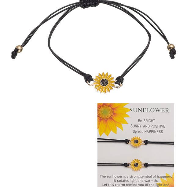 Puka Creations – wholesale Charm/dangle bracelet – Sunflower Bracelets (MM)