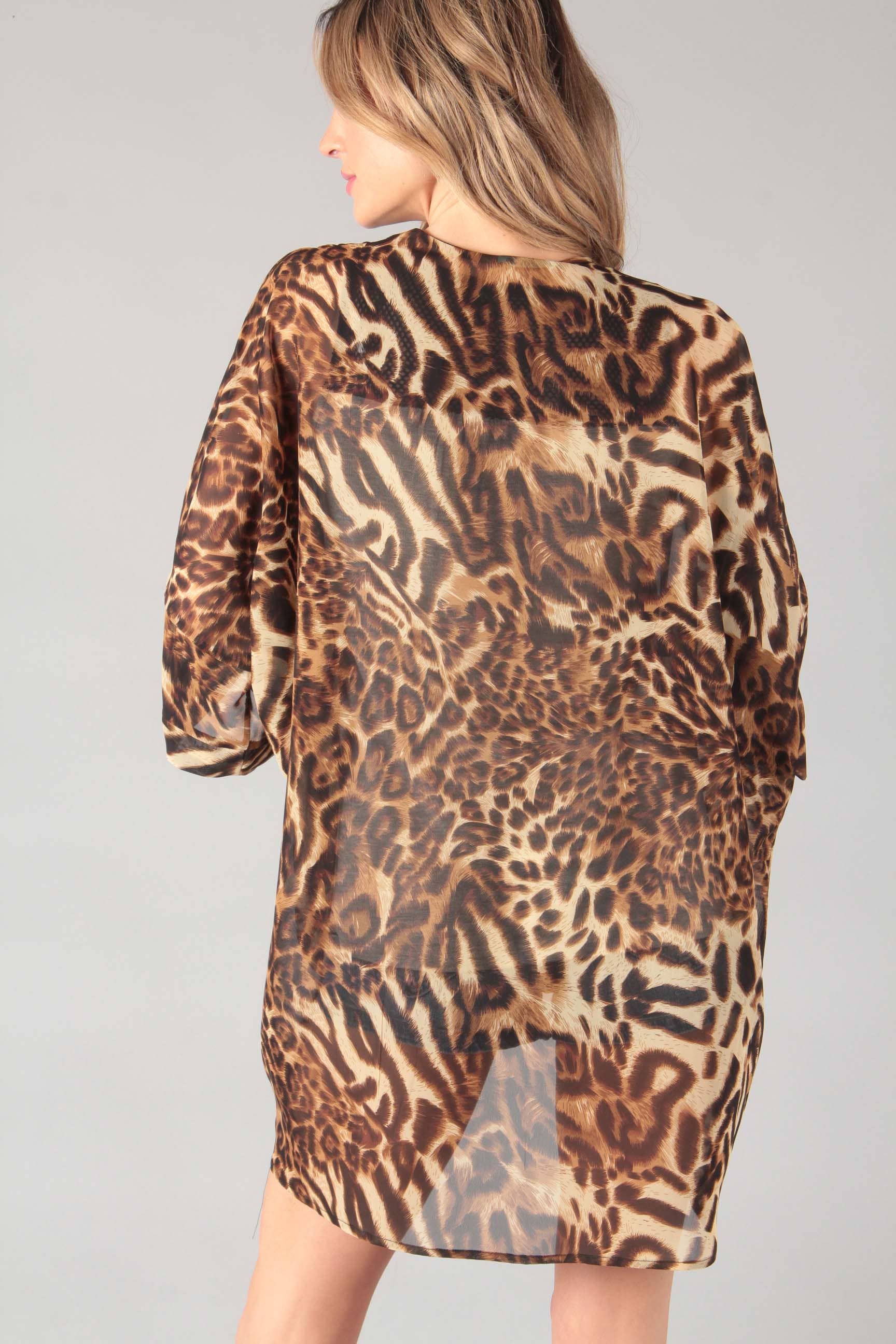 AS IS Chiffon animal print kimono (P14942) for wholesale on Faire3
