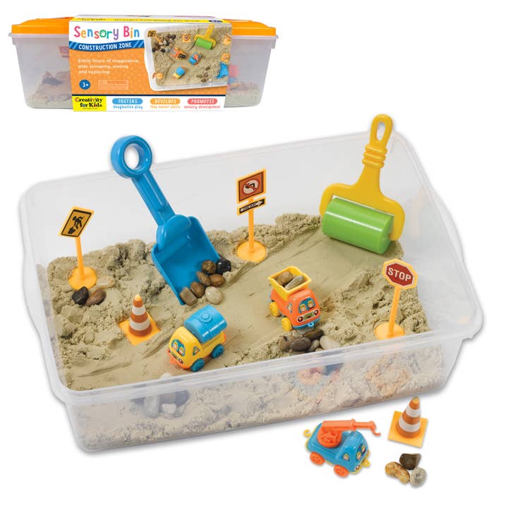 Faber-Castell / Creativity for Kids - Wholesale Toy Set - Kids - Sensory Bin Construction Zone Activity Bin for Kids