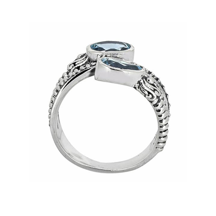 Tiramisu – Engroshandel Solitairering – Sterlingsølv blå topas ædelstens solitaire ring4