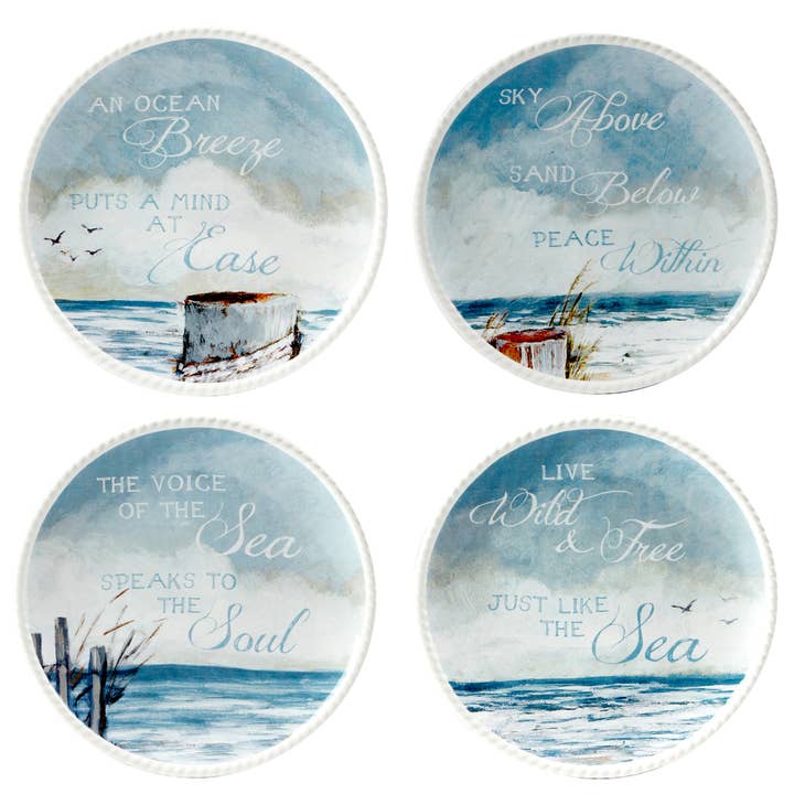 Shorebirds Canape Plates 6in 4 asst. for wholesale by Certified International