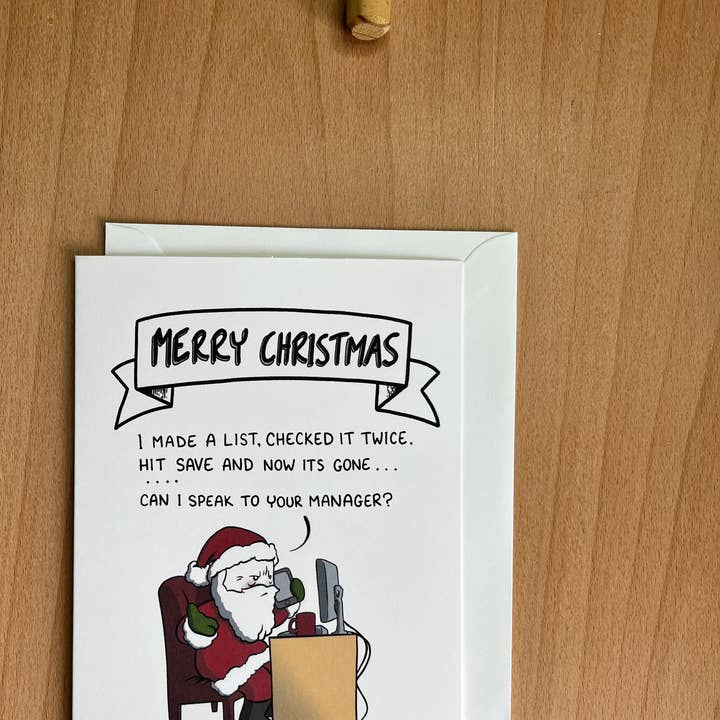 Weihnachtsliste des Weihnachtsmanns - Weihnachtskarte für den Großhandel von Rob Stears Illustration