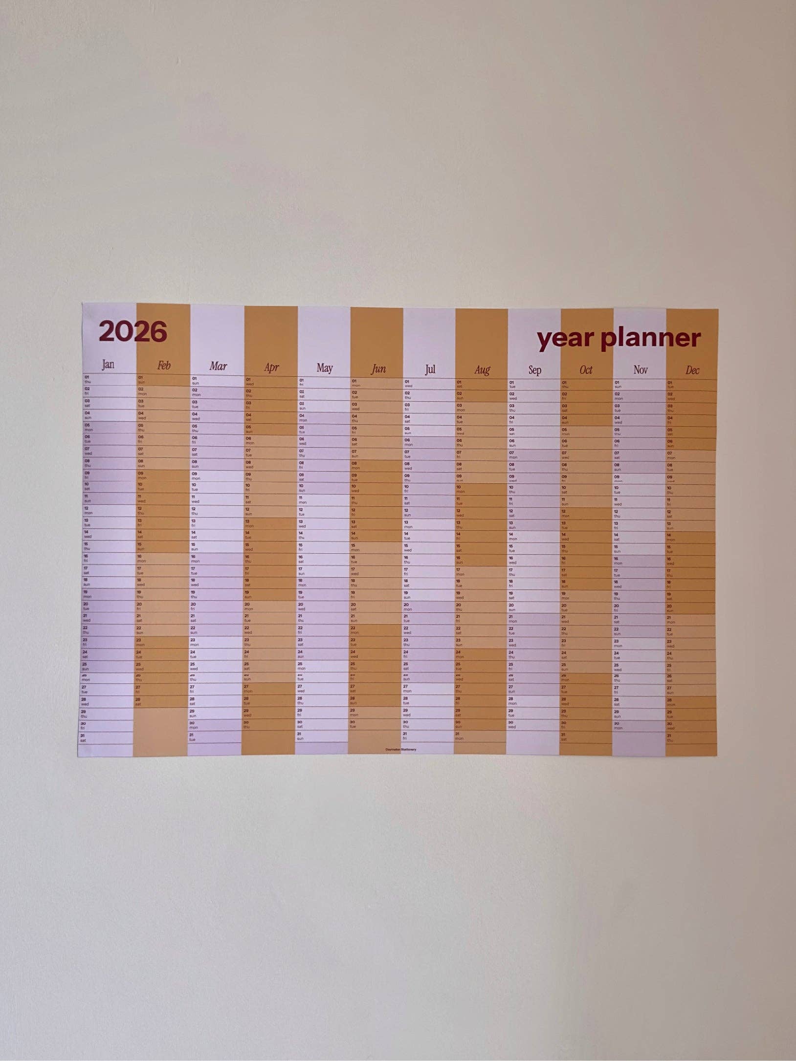 Daymaker Stationery - Wholesale Planner - 2026 Year Planner 'Lilac & Ochre'1