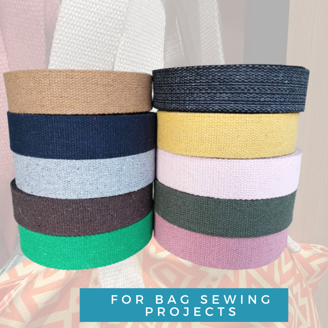 Dream Trimming Goods LLC - Wholesale Craft Supplies - 1.5" x 50 Yard Black Heavy Cotton Webbing for Bag Belt Sewin2