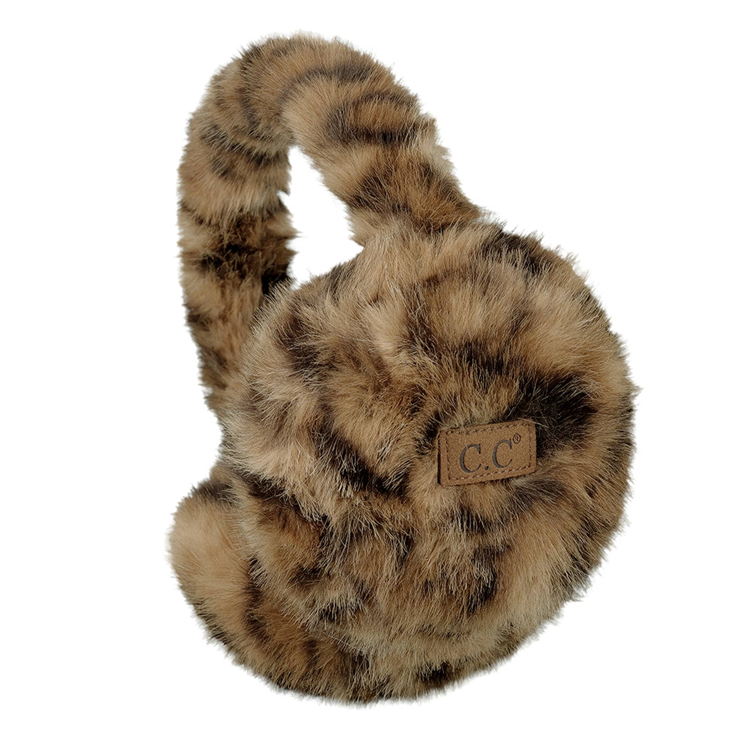 Hana - Wholesale Earwarmers/Ear Muffs - Women's - C.C Leopard Pattern Faux Fur Suede Earmuff 1