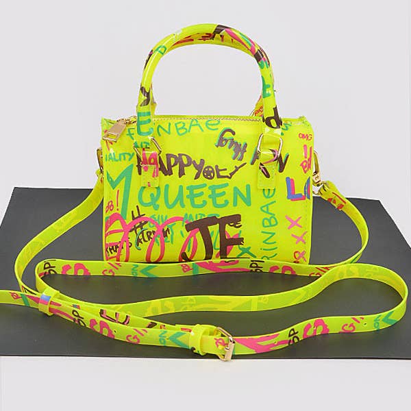 Shop Neighbors - Wholesale Crossbody Bag - Women's - Graffiti PVC Boston Bag