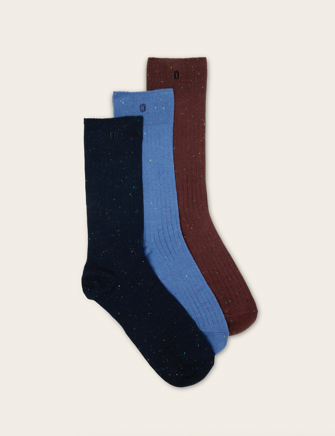 ODAJE - Wholesale Socks - Men's - 3-Pack Socks - Multicolored Speckled Burgundy Blue1