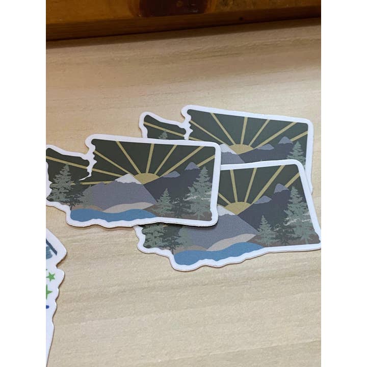 Beth Ann Erickson Designs - Wholesale Sticker - Washington State Sticker, Durable Waterbottle Sticker8